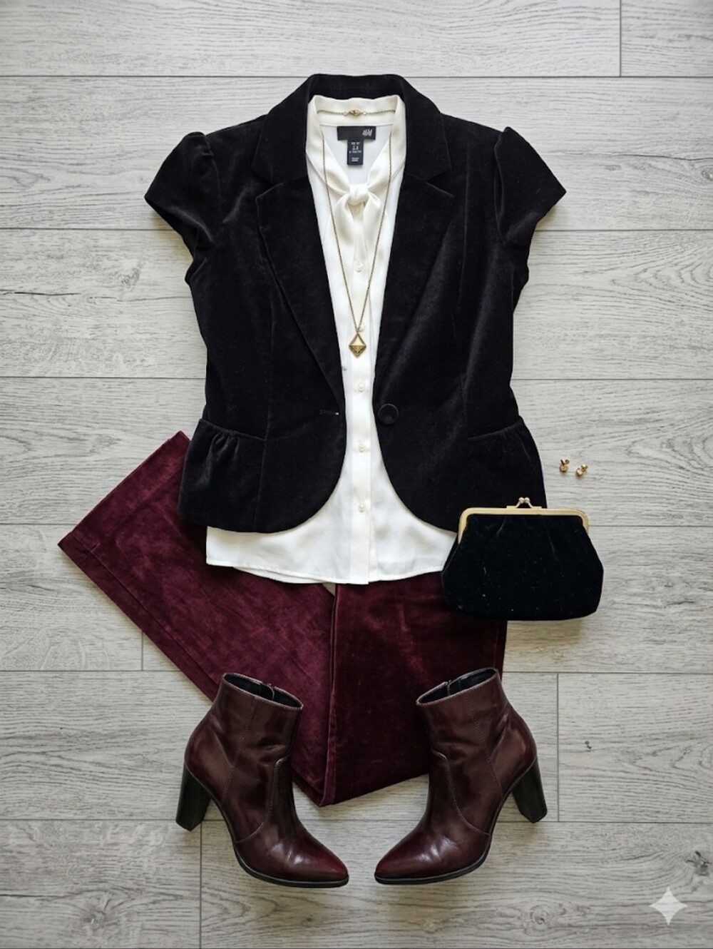 EUC H&M Black Velvet Short-Sleeve Blazer, Size 6 Slim Fit